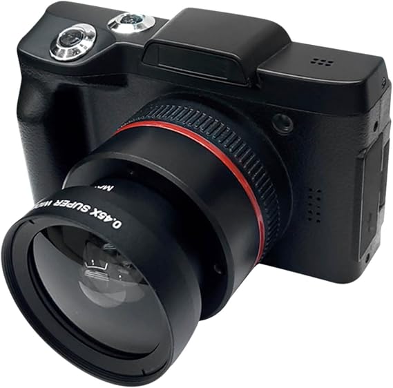 1080p Camera Digital Camera for Photography, Mini Vlogging Camera with 2.4 Inch HD Large Screen, 16x Digital Zoom, Detachable Lens, Built-in Microphones, Cool Stuff, Travel Essensials