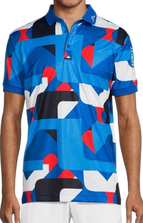 Tour Tech Reg Fit Print Polo / Brilliant Blue Big Bridge