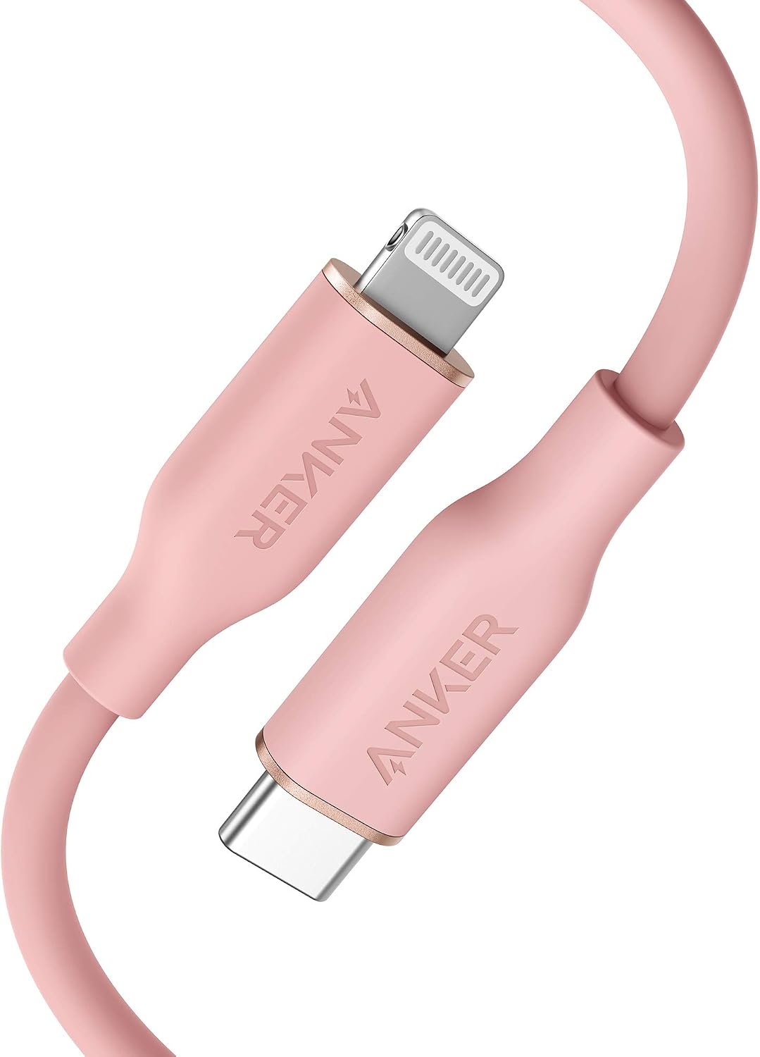 Anker PowerLine III Flow, USB C to Lightning Cable for iPhone 13 13 Pro 12 11 X XS XR 8 Plus [MFi Certified, 3ft, Coral Pink] Supports Power Delivery, Silicone Cable Charger Not Included