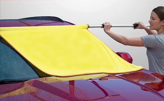ShamPow Car Drying Towel 38"x34" with Pole, Super Absorbent Microfiber