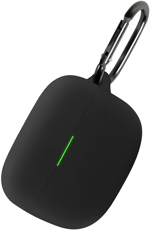 Geiomoo Silicone Case Compatible with Sony LinkBuds S, Protective Cover with Carabiner (Black)