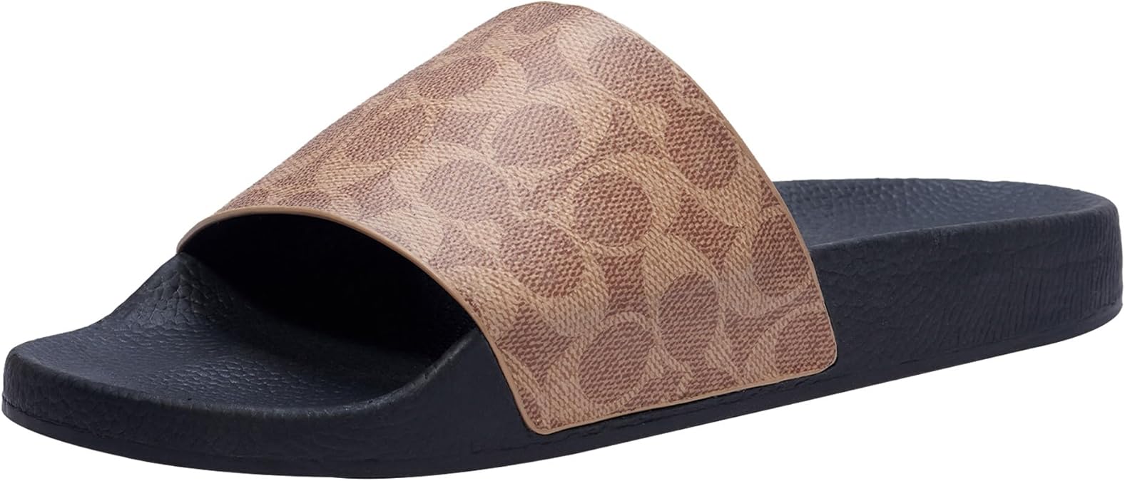 COACH Mens Signature Coated Canvas Pool Slide Sandal