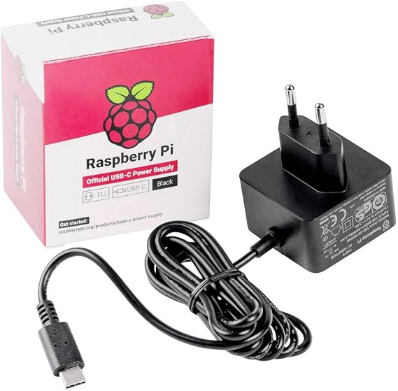 Raspberry 4596 Pi - Raspberry Pi 4 Model B, USB-C, 5.1V, 3A için resmi güç kaynağı