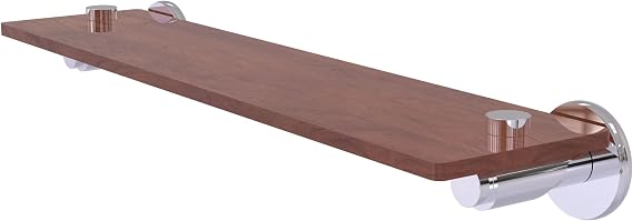 Allied Brass TR-1-22-IRW-PC Tribecca Collection 22 Inch Solid IPE Ironwood Shelf, Polished Chrome