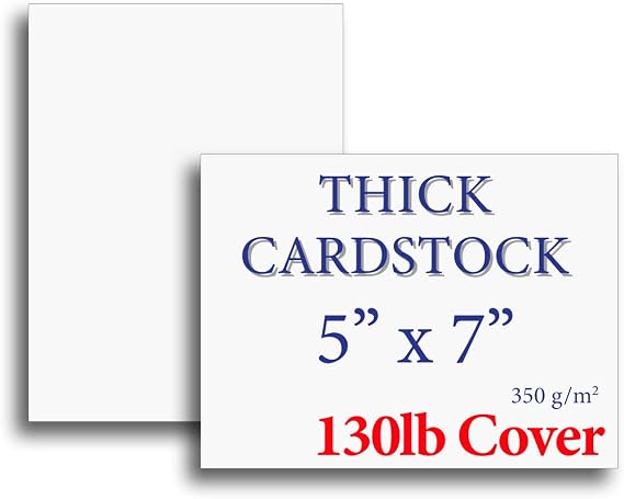 Extra Heavy Duty Bright White Cardstock - 130lb Cover (350gsm) - 40 Sheets 5" x 7" Card Stock for Invitations - 17pt Ultra Heavy Matte Paper for Commercial Printing Index Flash Postcard Photo Backing