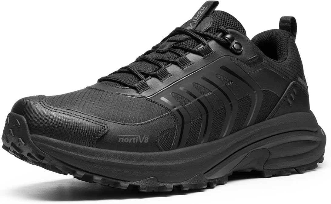 NORTIV 8 Men's Waterproof Lightweight Hiking Shoes | 4-In-1 Rebound Cushioning,Slip-Resistant Durable for Comfortable Hiking, Walking, Trekking, Traveling, Armadillo FieldLite