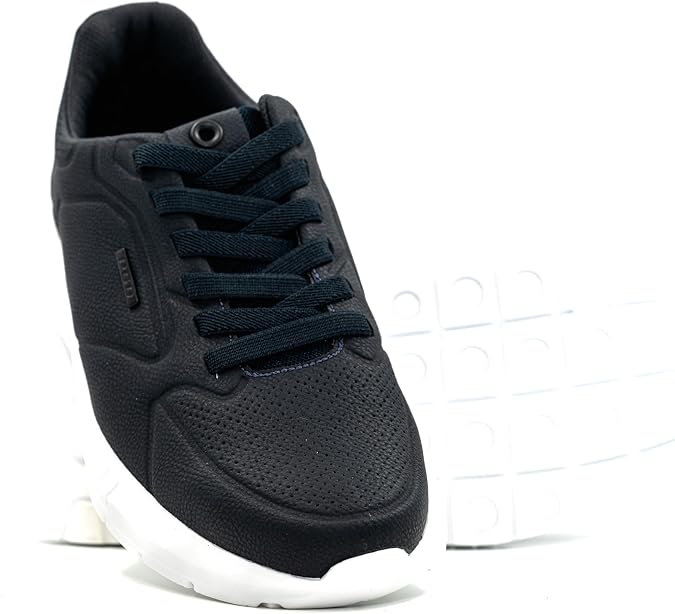 PEGADA Men's Modern Casual Leather Sneakers, Memory Foam Insole, Breathable Microfiber, Low-Top Athletic Shoes, Model 172602, Casual Wear