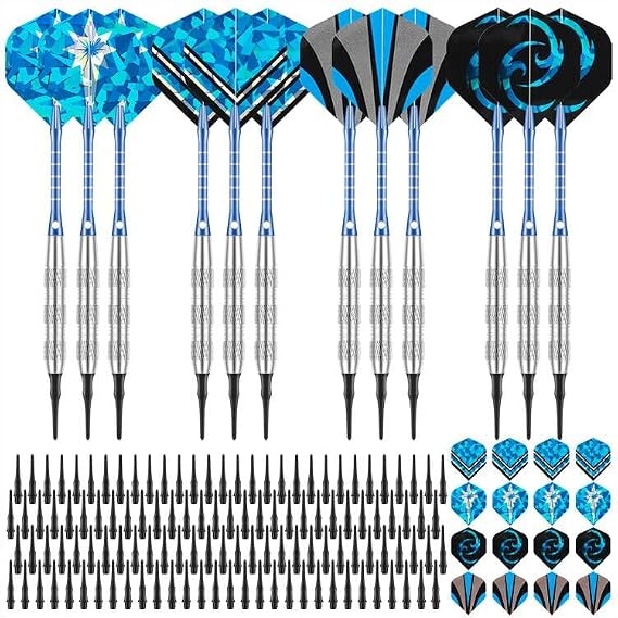 Soft Tip Darts Set 12 Pack 18 Grams Darts Soft Tip Set Professional Darts Bar Dart Plastic Tip Darts Set for Dartboard