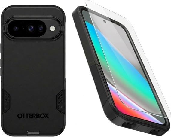 OtterBox Google Pixel 10 & Pixel 10 Pro (Only) - Commuter Series Case & Screen Protector - Black - Slim & Tough - Pocket-Friendly - with Port Protection - Non-Retail Packaging