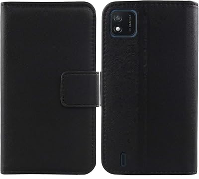 Genuine Leather Case TPU Silicone Shell for Wiko Y62 6.1 Wallet Premium Flip Protection Cover Skin Pouch with Card Slot Black