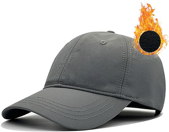 Waterproof Quick Dry Baseball Caps Men's Winter Fleece Lined Warm Back Closed Baseball Hats K220