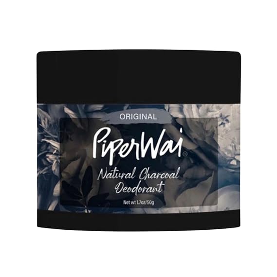PiperWai Natural Deodorant with Activated Charcoal, Aluminum-Free & Vegan, Long-Lasting Odor Protection for Men & Women | As Seen on Shark Tank | 1.7 oz Scented Jar