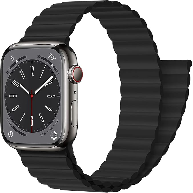 Magnetic Closure for Apple Watch Band 44mm 45mm 42mm 46mm 40mm 41mm 38mm 49mm 40 44 Kid/Men/Women,Silicone Sport Loop Bracelet Wristband Strap for iWatch series 11 10 9 8 7 6 5 4 3 SE 3/2 Ultra 3/2