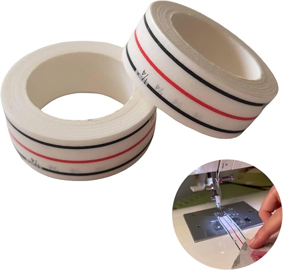 HONEYSEW 1/4" Seam Diagonal Seam Tapes 10Yard Each Roll Sewing Basting Tape for Stitching Straight Diagonal Seams Instruction Tool Seamingly Accurate Seam Guide for Sewing Machines (2)