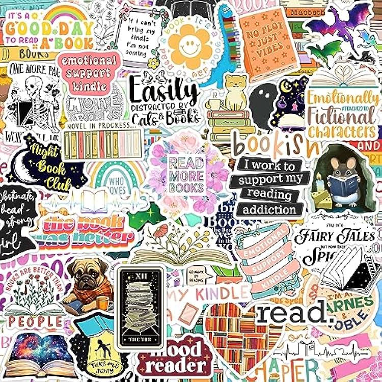 Puraesla 150pcs Stickers for Kindle | Kindle Stickers Bookish Reading Sticker Pack for Smut Readers | Laptop Water Bottle Computer Accessories| Holographic Waterproof