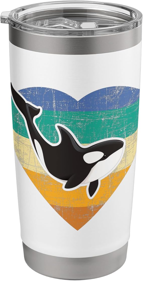 Orca Whale Heart - Whale Lover Marine Biologist Whales Stainless Steel Insulated Tumbler