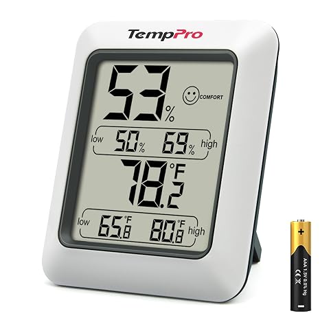 ThermoPro TP50 dijital termo-higrometre, iç mekan termometresi, higrometre, sıcaklık ve nem ölçer, oda iklimi kontrolü, oda havası kontrolü, klima monitörü için