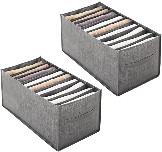 2 Pack Wardrobe Storage Organiser, 9 Grids Clothes Storage Boxes
