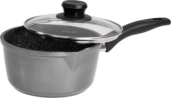 STONELINE Saucepan With Glass Lid, 18 cm, Gray