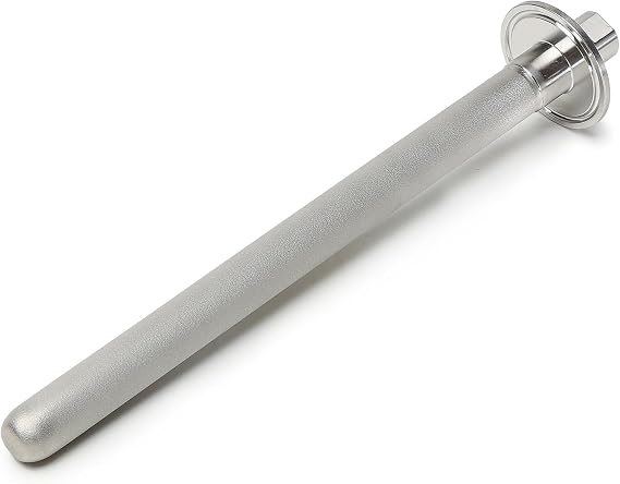 Stainless Steel 1.5" Tri-Clamp Ferrule Diffusion Stone,1.5 Inch Tri Clamp Carbonation 2 Micron Aeration Stone,Male Connect 1/4" NPT CO2 inlet,12" Length for Brew Aeration Equipment