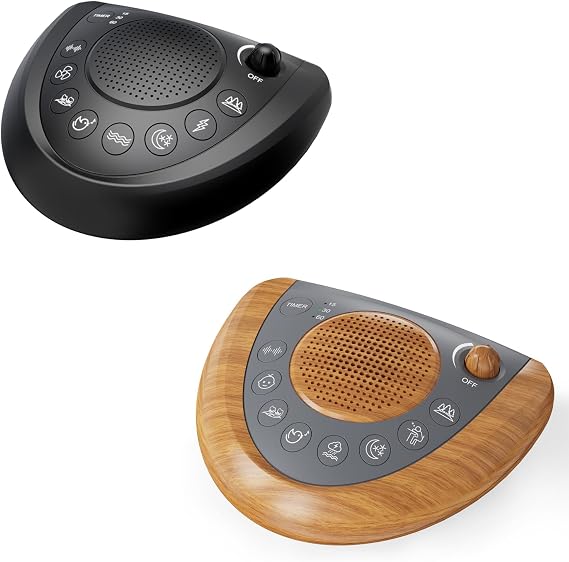 2 Pack Black Noise Machine&Wood Grain Noise Machine
