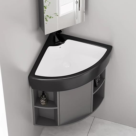 Washbasin Bathroom Sink Cabinet with Sink and Fitting Sink with Base Cabinet Hanging Wash Basin Small Guest Toilet Bathroom Small Corner Sink for Wall Mounting