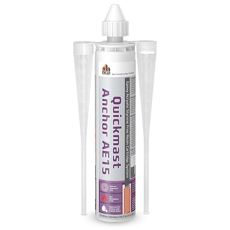 DCP Quickmast AE15 Concrete Epoxy for Rebar and Rods High-Strength Anchoring System, Two-Part Acrylate Epoxy with Cartridge and Nozzles, 10.1 fl oz 1 Pack