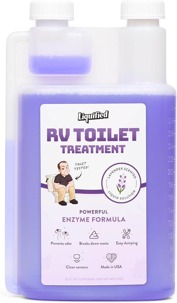 Liquified RV Toilet Treatment - Black Holding Tank Digester - Odor Eliminator - Lavender Scent - Matts RV Reviews (Lavender, 32oz)