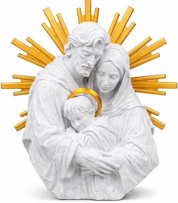 Chatelet Holy Family Statue Modern Christian Decor Sculpture | Jesus, Mary & Joseph Religious Figurine with Radiant Halo | Faith Home Decor | Made in USA (Holy Family)