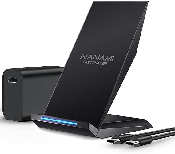 NANAMI Fast Wireless Charger Charging Stand with 20W PD Adapter