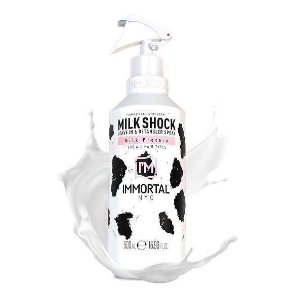 Immortal NYC Milk Shock, Leave-in Conditioner and Detangler Spray, Milk Protein, For All Hair Types