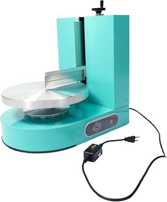 Cake Decorating Machine, Automatic Cake Cream Spreading Machine Applicable 4-12in Cake, 60-320rpm Cake Frosting Machine with LCD Display (Green)