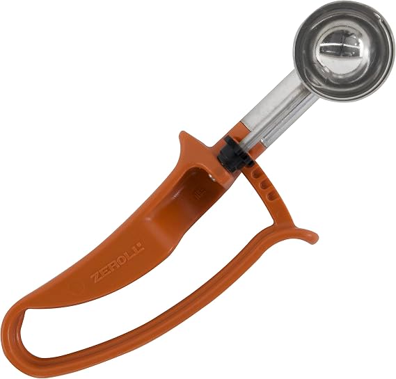 Zeroll 2050 Universal Standard Length EZ Disher Food Portion Control Scoop Designed for Right or Left Hand Use Dishwasher Safe NSF Approved, 1 1/2-Inch, Rust