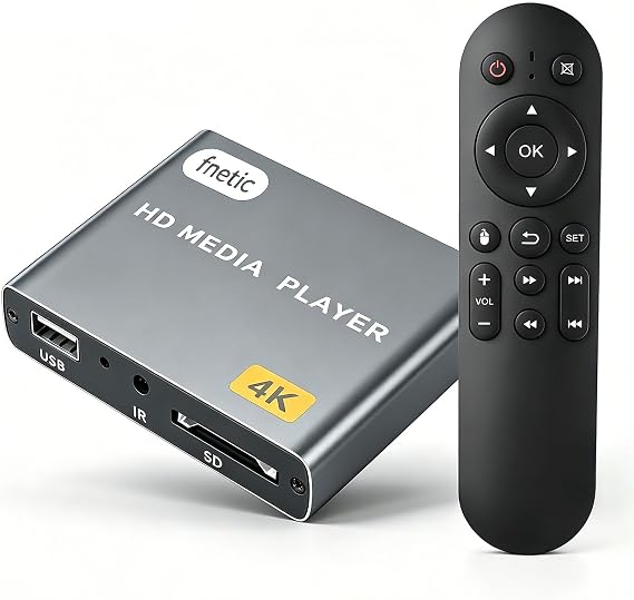 Fneitc 4K Full-HD Media Player with USB/SD Card Slot for TV Digital Signage