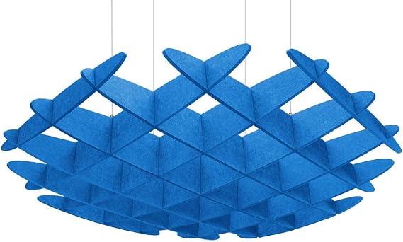 3D Acoustic Ceiling Waffle Cloud, Large (Lagoon Blue) by UPLIFT Desk