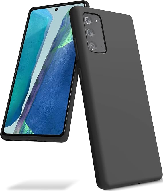 GOOSPERY Liquid Silicone Case Compatible with Galaxy Note 20 (6.7 inches - 2020) Silky-Soft Touch Full Body Protection Shockproof Cover Case with Soft Microfiber Lining - Black