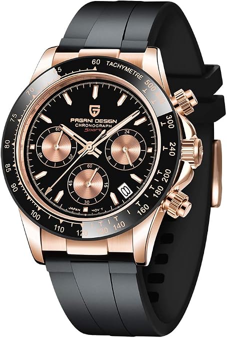 Pagani Design Mens Watches Full Stainless Steel Analogue Quartz Wrist Watch for Men Luxury Waterproof Dress Wristwatch Date