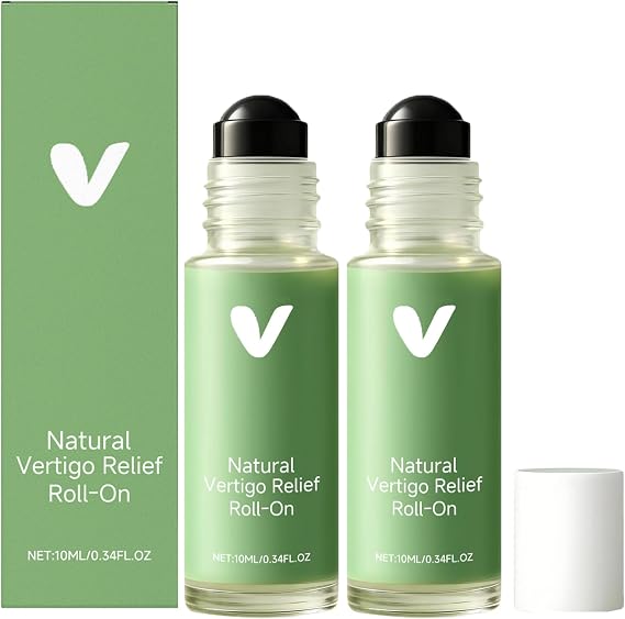 2 Pack Anti-Dizzy Roll-On for Vertigo Relief, Natural Essential Oils, Fast-Acting Dizziness Relief, Portable 10ml Rollerball for Travel, Comfort Daily Use, Temples Neck Nape Quick Ease