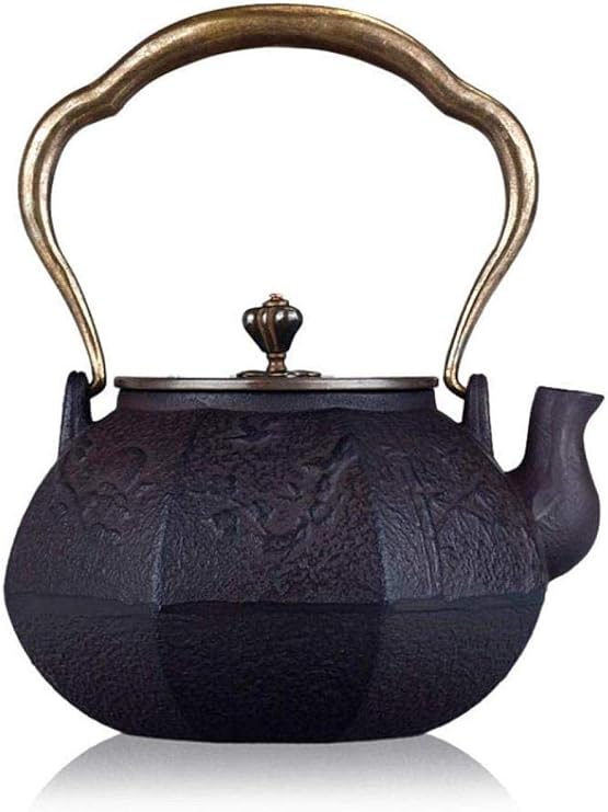 Tea Sets Cast Iron Kettle 1100ml ese Craft Iron Pot Eight View cast Iron Pot uncoated Old Iron Pot Handmade Kettle Copper Cover Pig Iron Iron Bottle