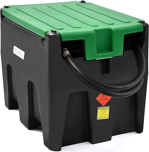 YITAMOTOR Diesel Fuel Tank 58 Gallon, Portable Diesel Tank with 12V Electric Transfer Pump with Auto Fueling Nozzle & 360Swivel Connector 13.1ft Rubber Hose