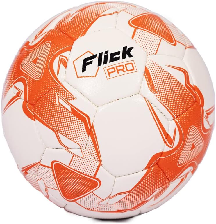 Football Flick Pro 90 Match Ball Unisex Youth Football in Game Quality White and Orange One Size