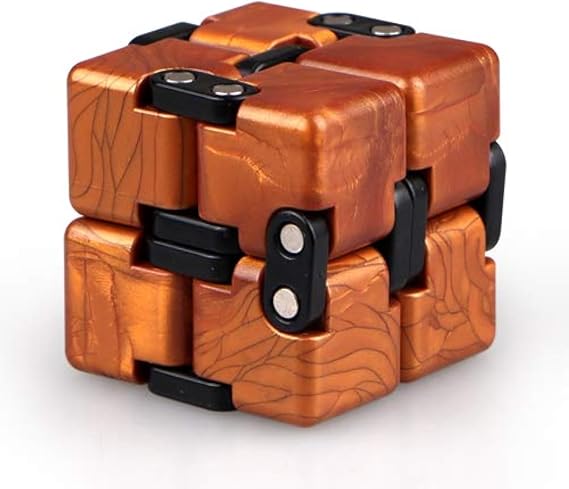 Infinity Cube Fidget Toy,Anxiety Relief Items Fidget Cube for Kids Adults | Cool Mini Gadget for Stress and Anxiety Relief,Stocking Stuffers,Special Designed Texture Artistic and Fashion(Gold)