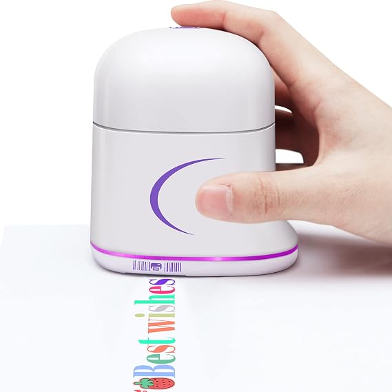 PEKOKO Handheld Printer Portable Mini Inkjet Printer Color Barcode Printer 1200dpi Wireless