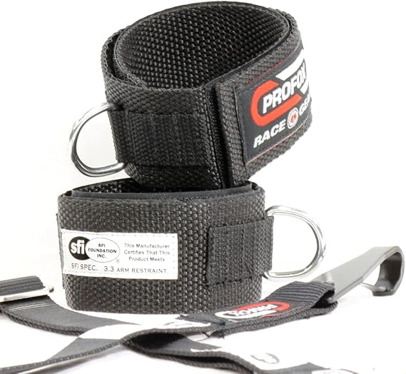 Arm Restraints for Racing SFI 3.3 (KN893, Adult, Black, Pair)