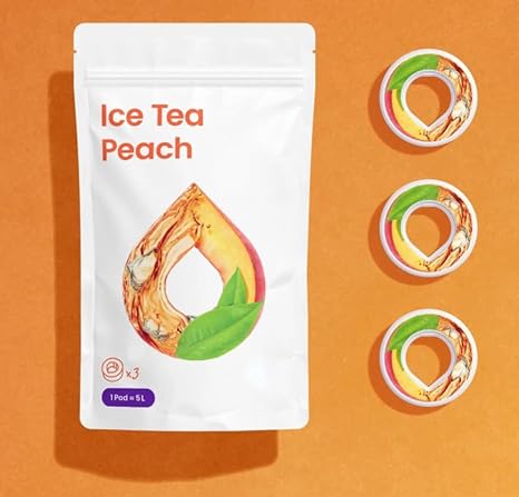 3 x Air Up Pod Original Scented Pods with Iced Tea Peach Flavour Water Bottle Accessory 0 Calories Natural Flavours Flavoured Pads (Ice Tea Peach)