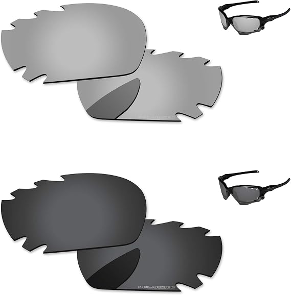 Polarized Lenses Replacement for Oakley Racing Jacket/Jawbone Vented Sunglasses Frame 2 Pairs Packed