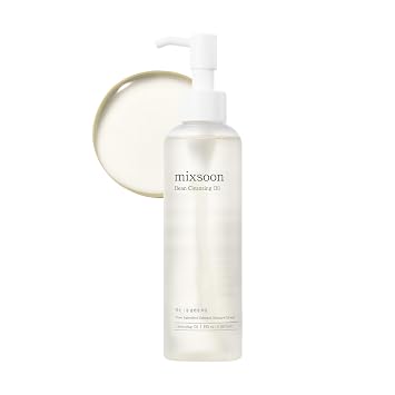 mixsoon Bean Cleansing Oil - Lightweight Oil Deep Cleansing and Makeup Blackhead Remover, Fermented Bean, Hydrating and Balancing for Smooth Skin 195ml / 6.59 fl.oz. Korean Glass Skin Care