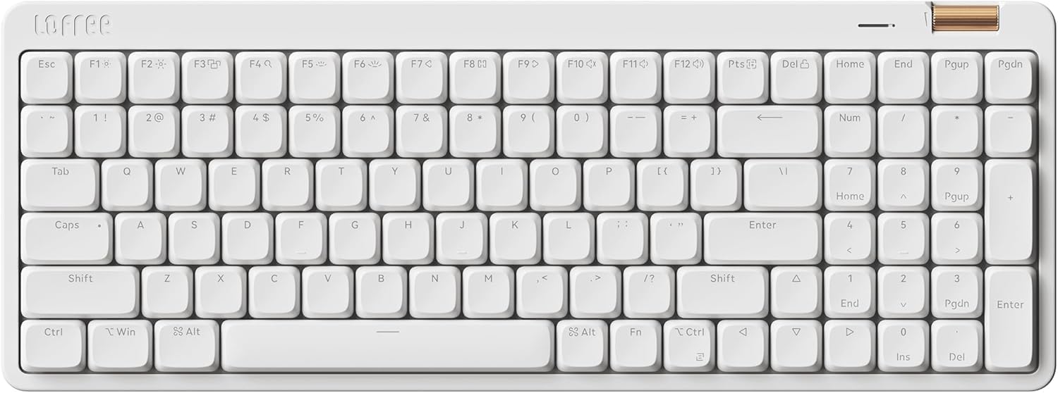 Flow Lite100 Keys Low Profile Mechanical Keyboard, Swappable Rechargeable Wireless Keyboard with 2.4G Receiver, Bluetooth and Wired Connection for Windows,Mac Linear SwitchesOff-WhiteUS-Layout