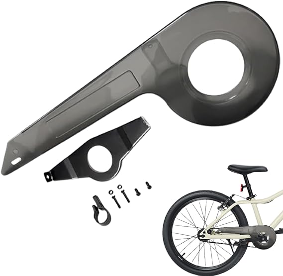 Bike Chain Guard, Fit for 32-36 Teeth Universal Bike Chain Guards Kids Sturdy Bike Chain Cover for Bike Accessories, Transparent Black
