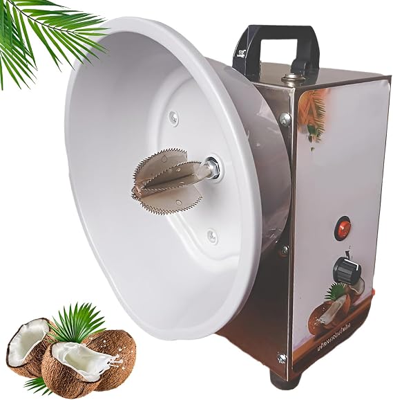 Vertical Coconut Scraper Grater, Electric Coconut Opener Tool with 1 Blade Dust Cover, 3 Speeds Adjustable Coconut Processing Machine, Commercial Electric Coconut Meat Removal Tool for Shop
